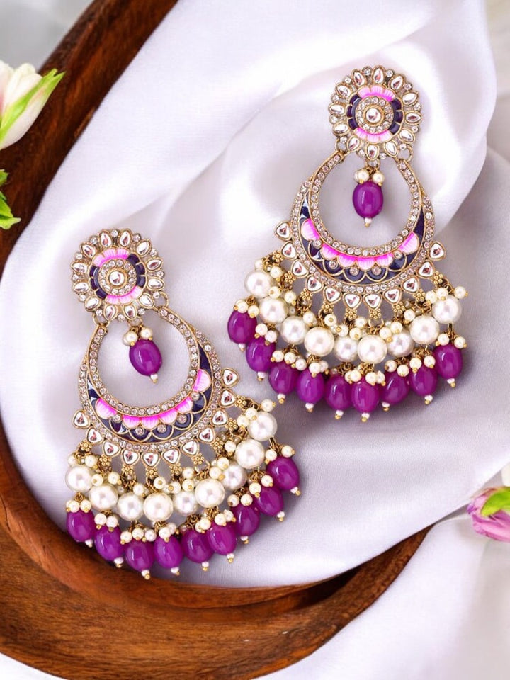 Purple Aanshi Chandbalis