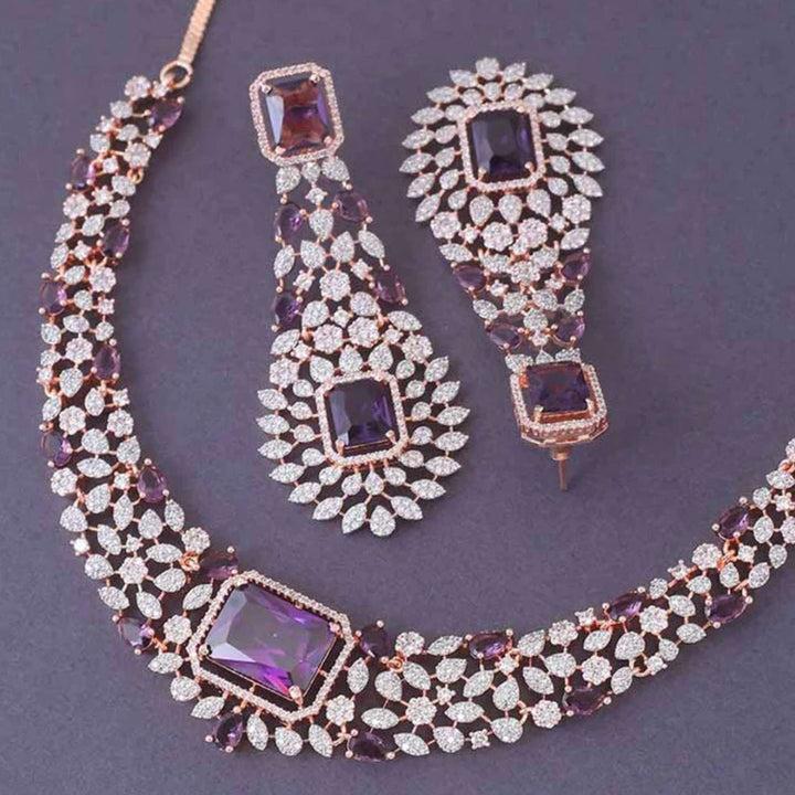 Purple Adalia Zirconia Jewellery Set