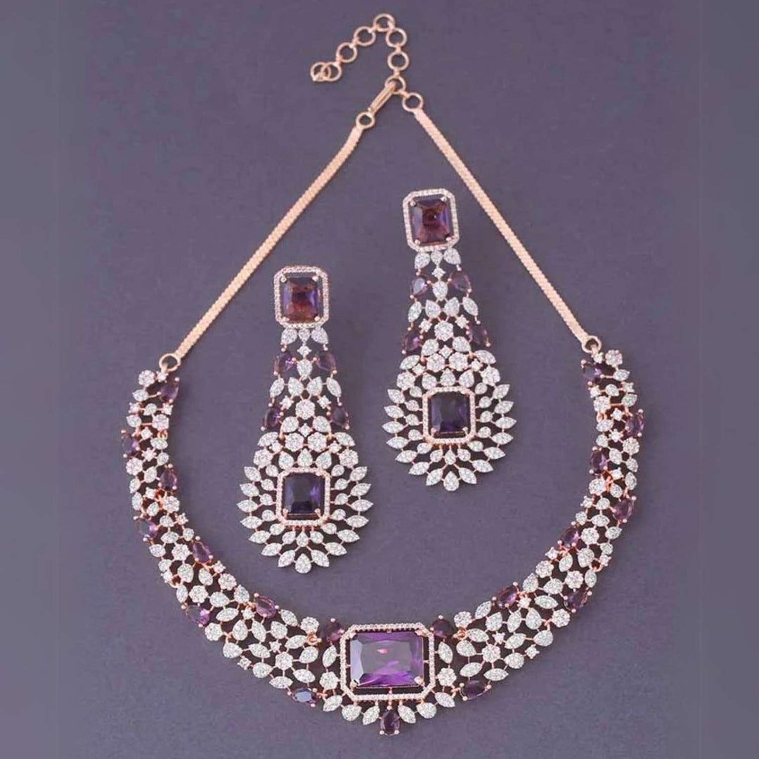 Purple Adalia Zirconia Jewellery Set