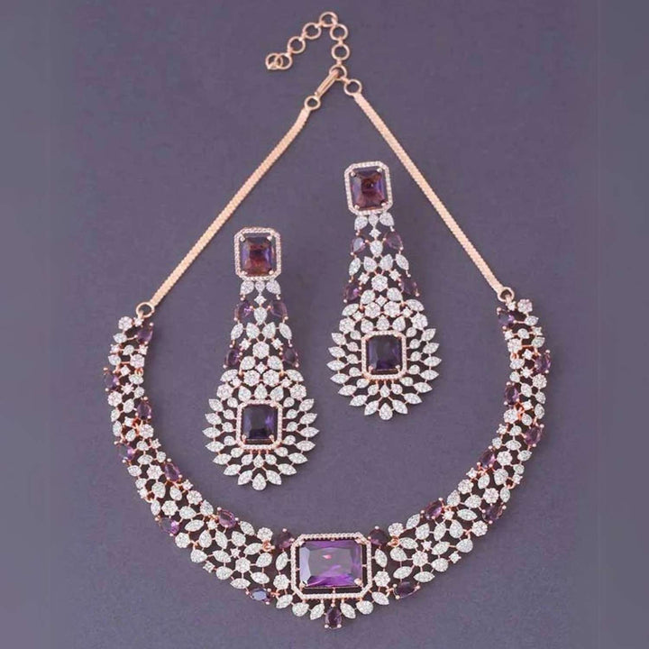 Purple Adalia Zirconia Jewellery Set
