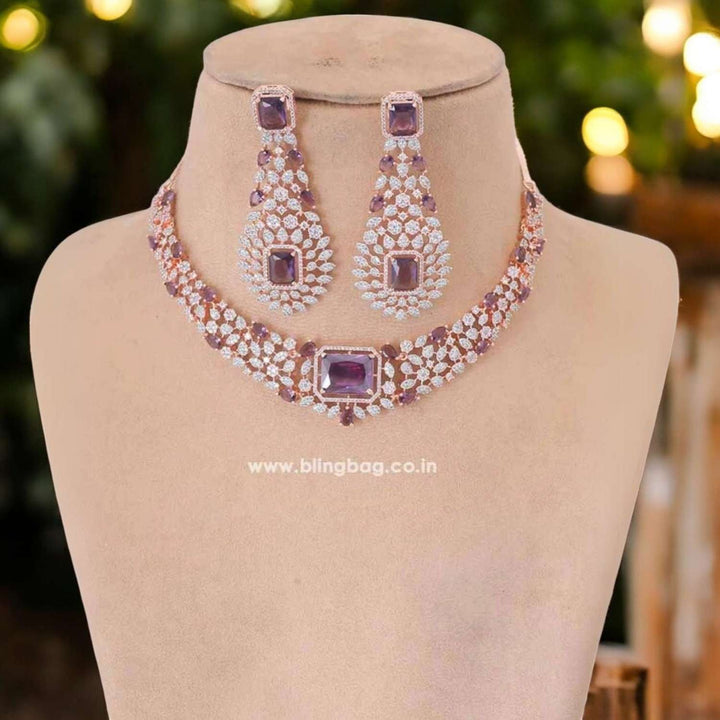 Purple Adalia Zirconia Jewellery Set