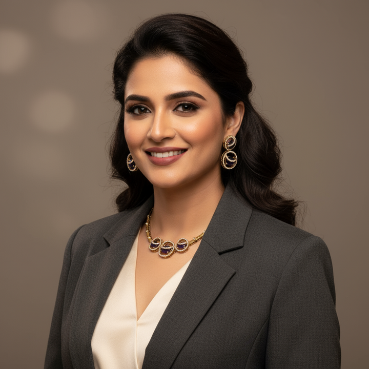 Purple Agniya Hasli Antique Jewellery Set - New Arrival