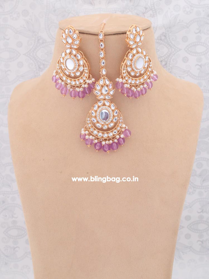 Purple Albina Kundan Jewellery Set