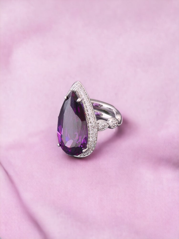 Purple Alexandra Adjustable Ring