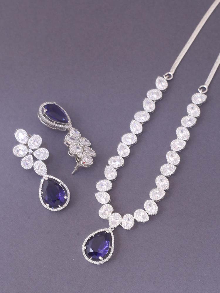 Purple Amarah Zirconia Jewellery Set