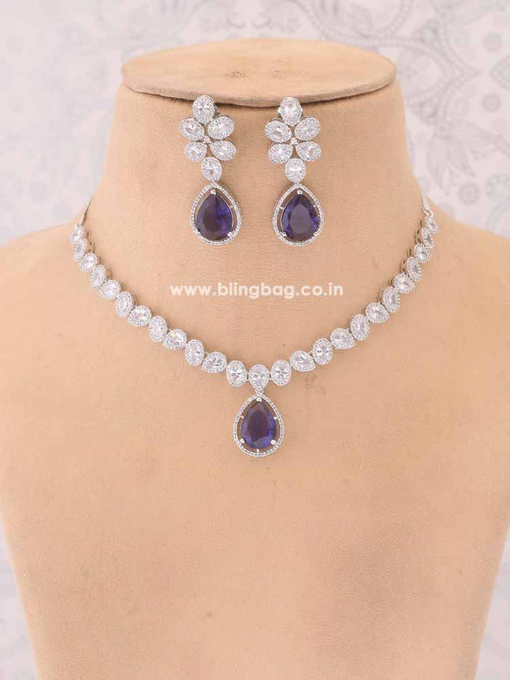 Purple Amarah Zirconia Jewellery Set