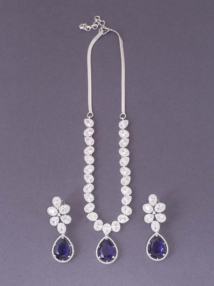 Purple Amarah Zirconia Jewellery Set