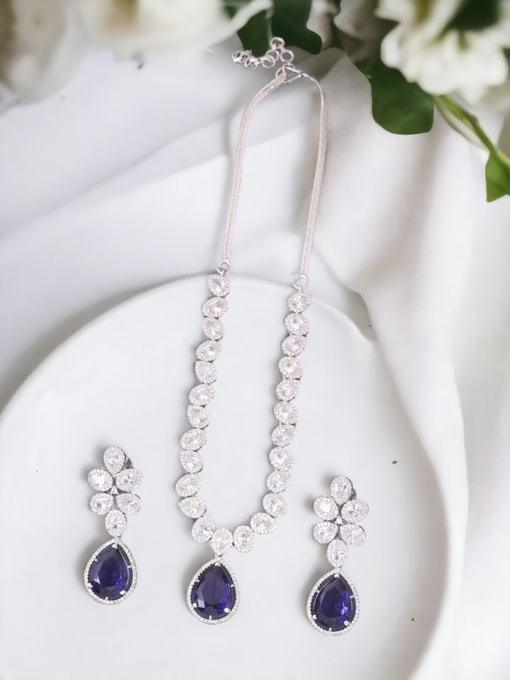 Purple Amarah Zirconia Jewellery Set