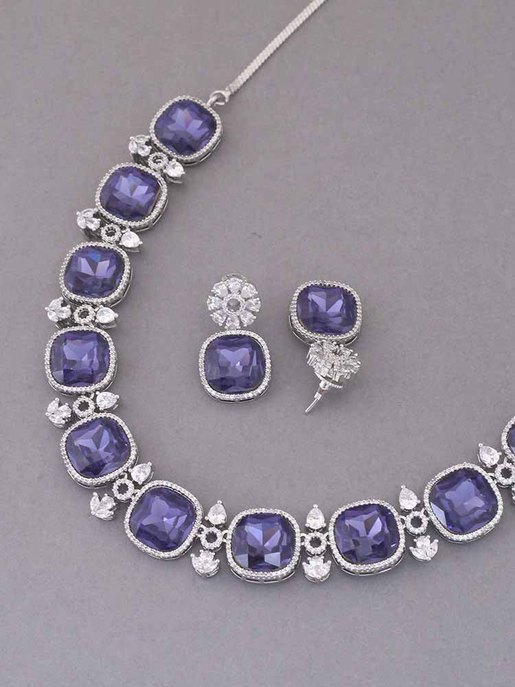 Purple Anastacia Zirconia Jewellery Set