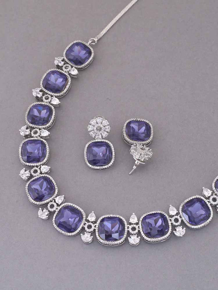 Purple Anastacia Zirconia Jewellery Set