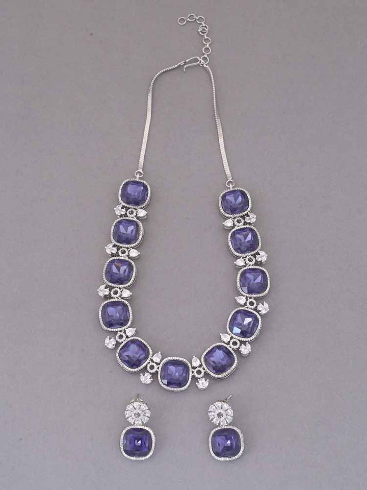 Purple Anastacia Zirconia Jewellery Set
