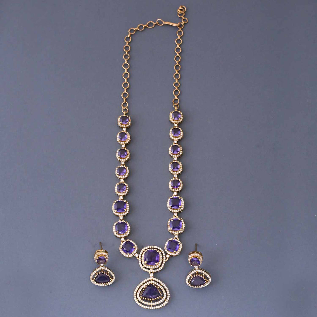 Purple Anna Victorian Jewellery Set - New Arrival