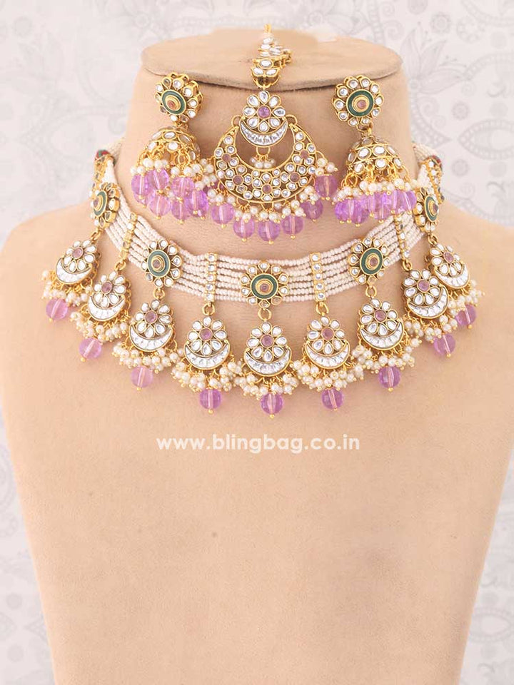 Purple Arnam Jewellery Set