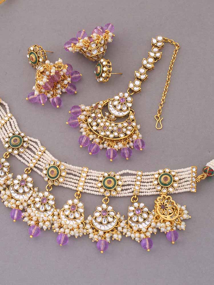 Purple Arnam Jewellery Set