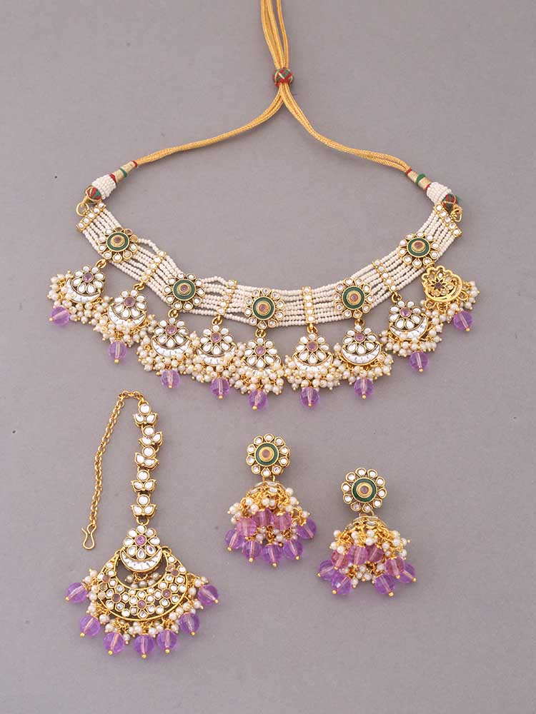 Purple Arnam Jewellery Set