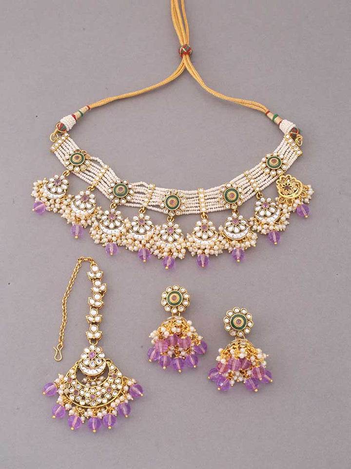 Purple Arnam Jewellery Set