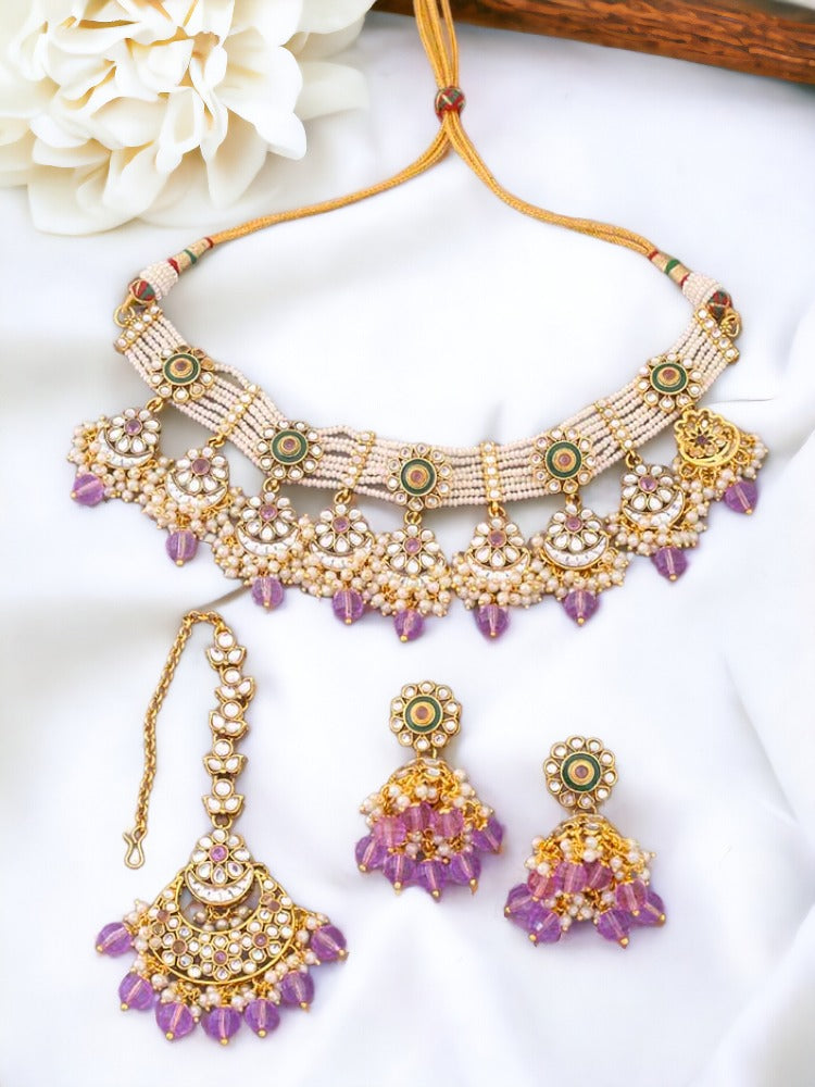 Purple Arnam Jewellery Set