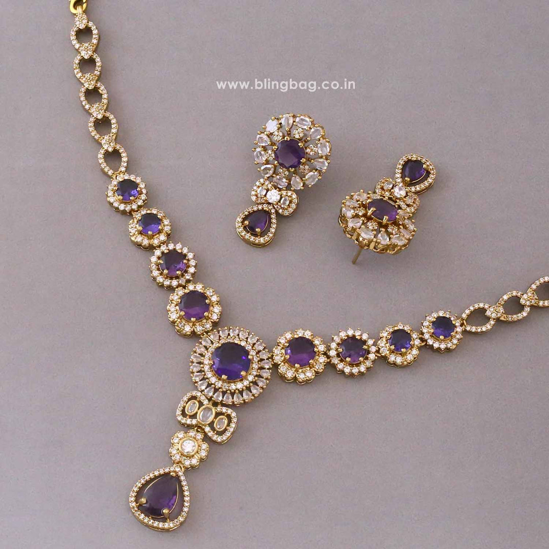 Purple Avajoy Victorian Jewellery Set - New Arrival