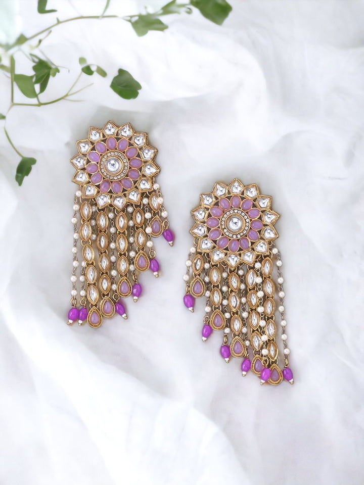 Purple Avisha Ethnic Danglers