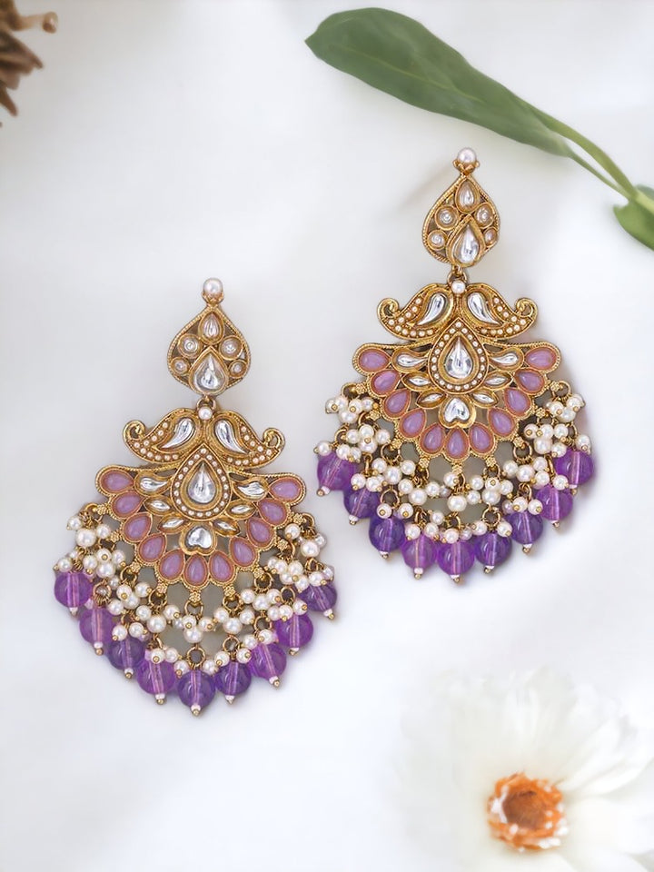 Purple Bhumika Ethnic Danglers