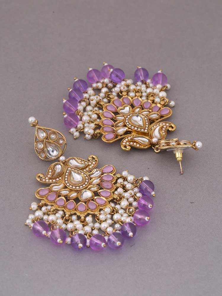 Purple Bhumika Ethnic Danglers