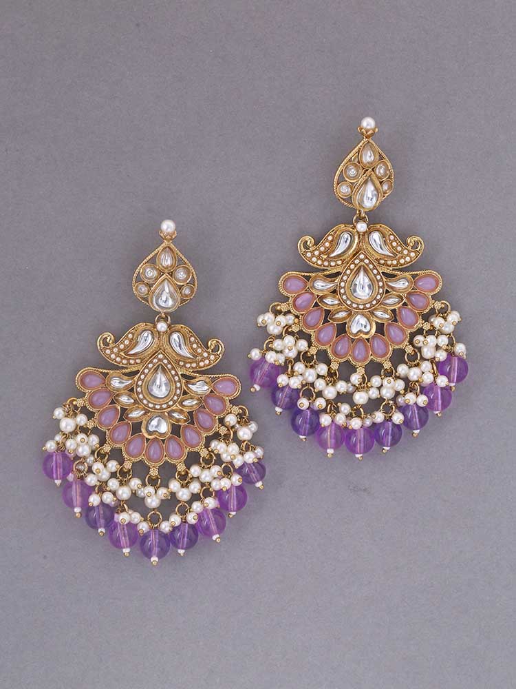 Purple Bhumika Ethnic Danglers
