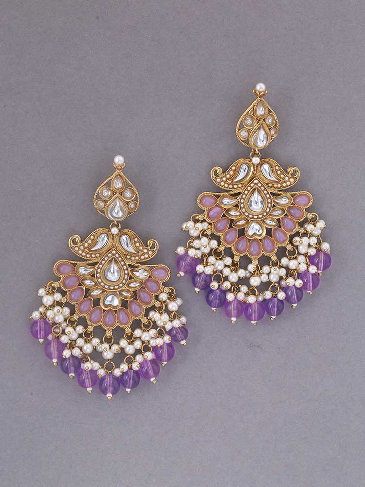 Purple Bhumika Ethnic Danglers