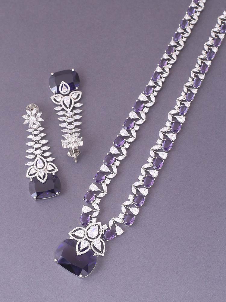 Purple Bianca Zirconia Jewellery Set
