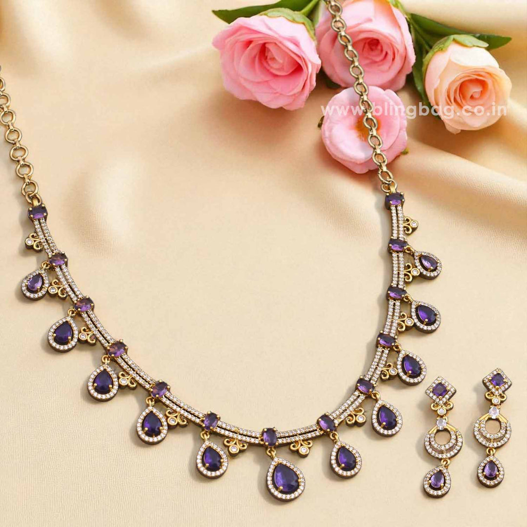 Purple Blessi Victorian Jewellery Set - New Arrival