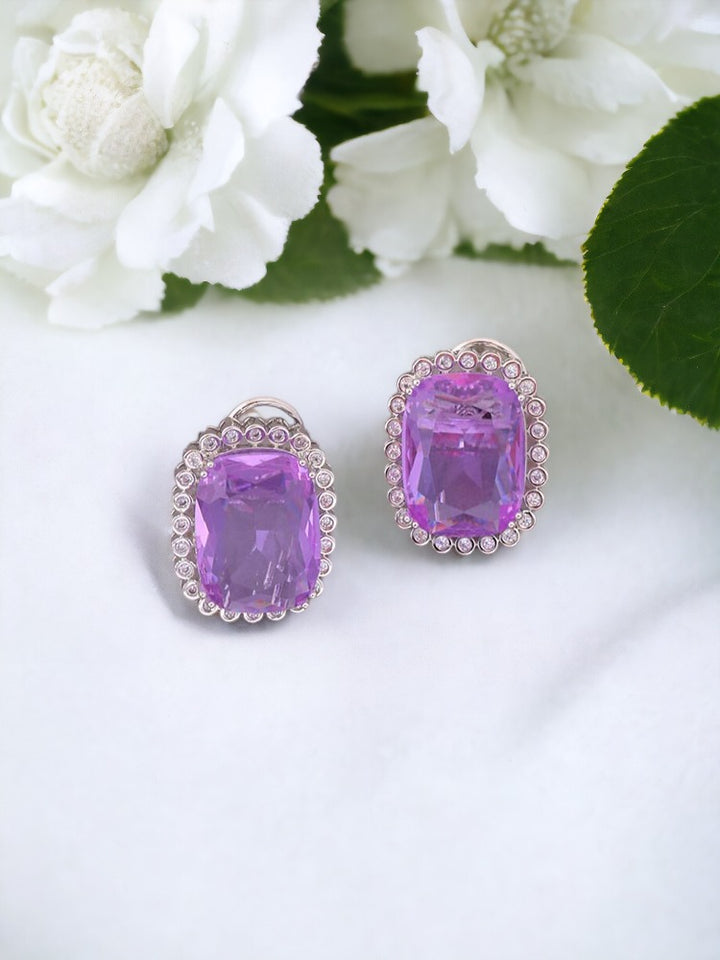 Purple Bleu Zirconia Studs