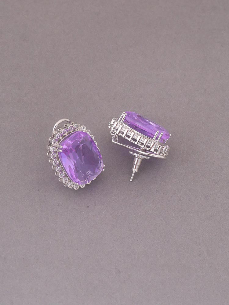 Purple Bleu Zirconia Studs