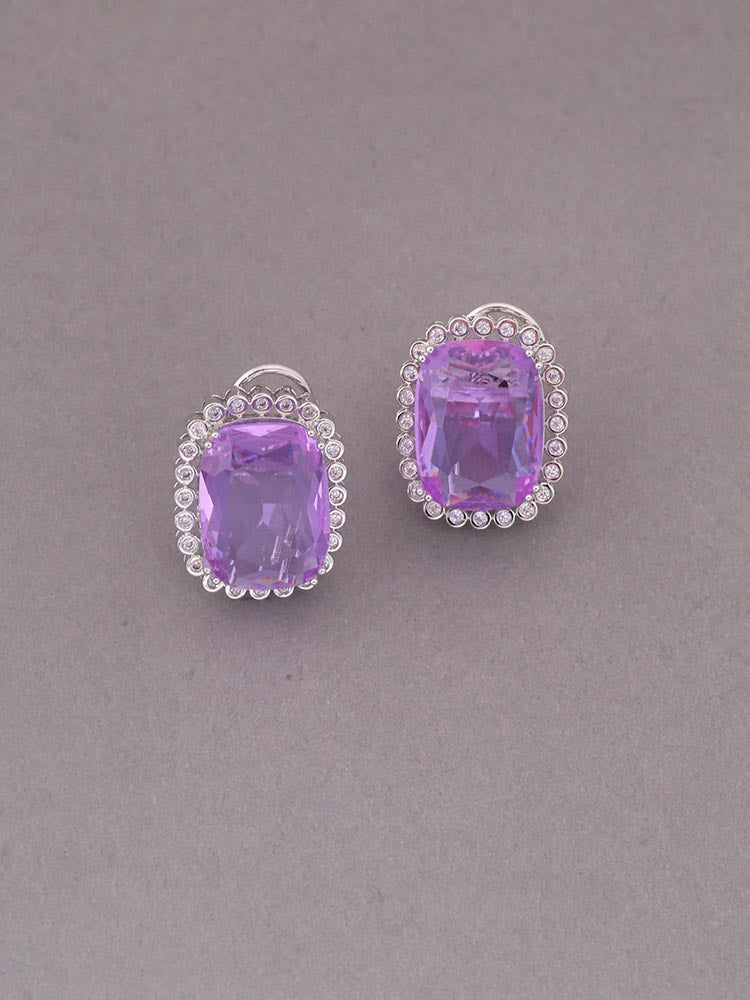 Purple Bleu Zirconia Studs