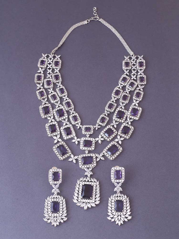 Purple Brittany Zirconia Jewellery Set