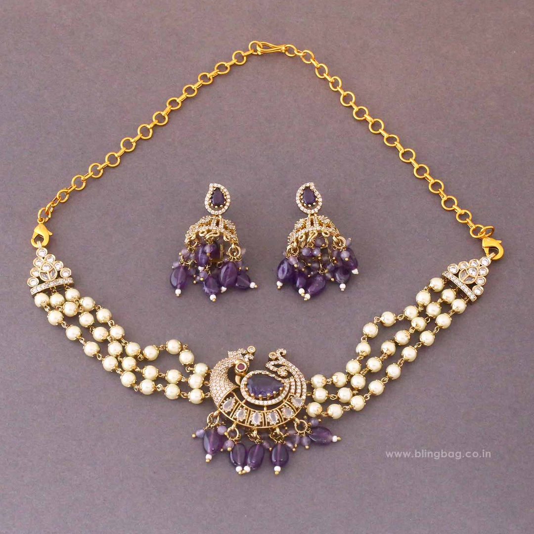 Purple Carina Victorian Jewellery Set - New Arrival