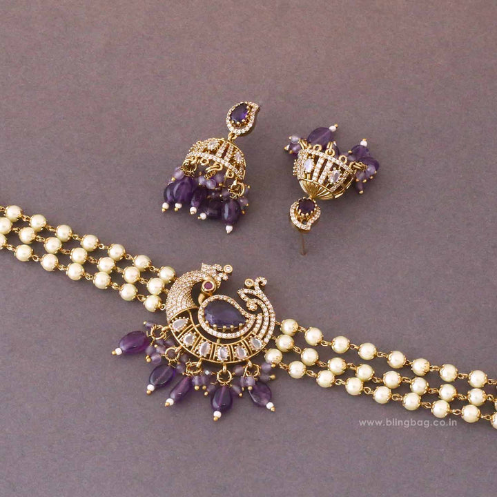 Purple Carina Victorian Jewellery Set - New Arrival