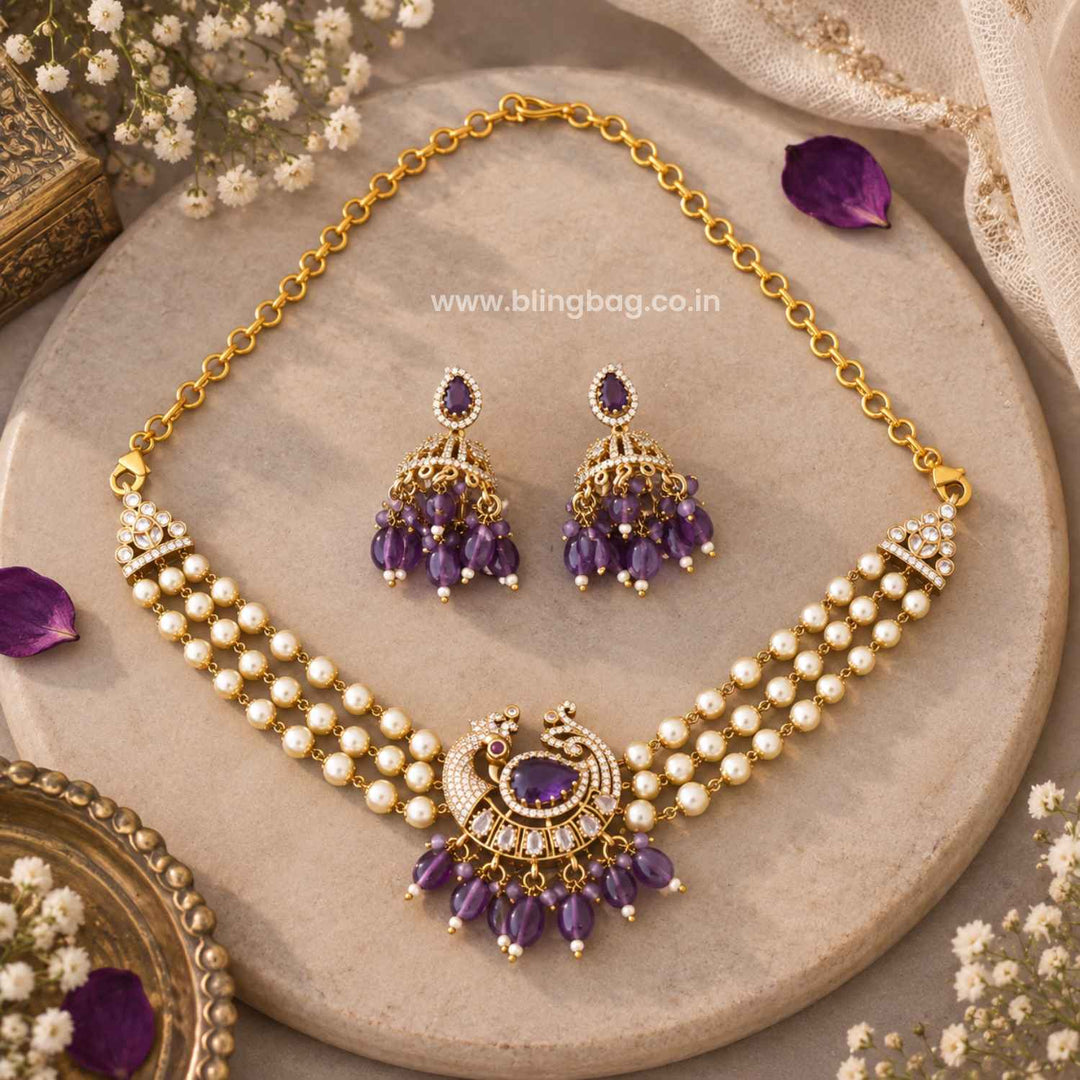 Purple Carina Victorian Jewellery Set - New Arrival