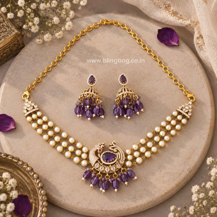 Purple Carina Victorian Jewellery Set - New Arrival