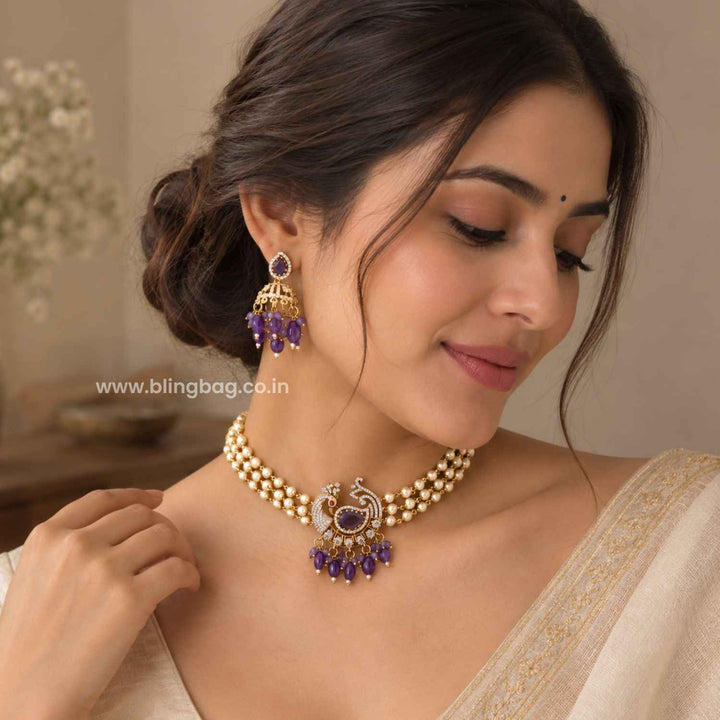 Purple Carina Victorian Jewellery Set - New Arrival