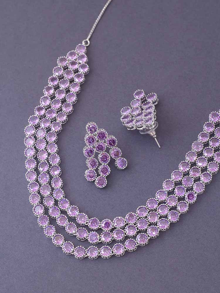 Purple Chantelle Zirconia Jewellery Set