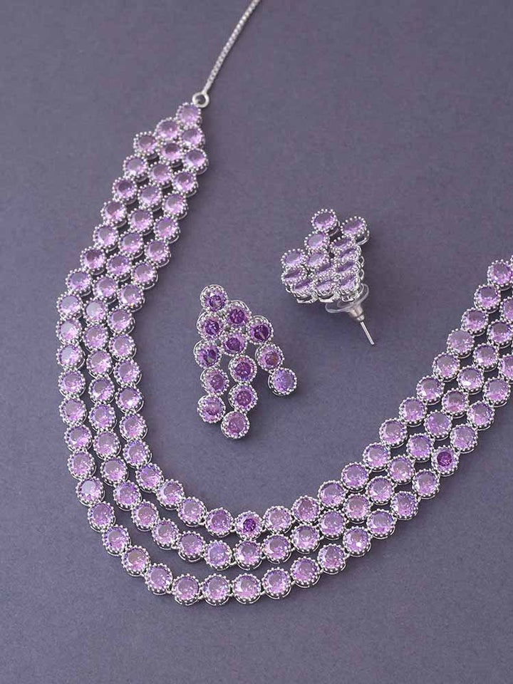 Purple Chantelle Zirconia Jewellery Set