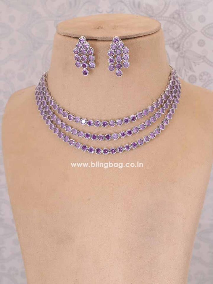 Purple Chantelle Zirconia Jewellery Set