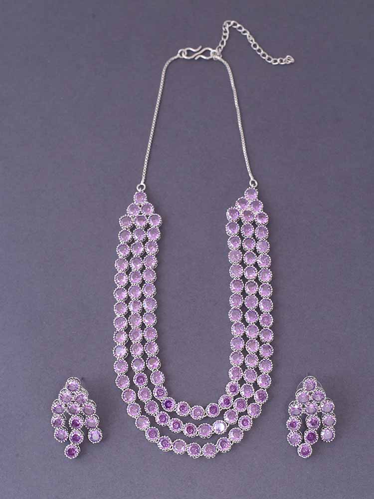 Purple Chantelle Zirconia Jewellery Set