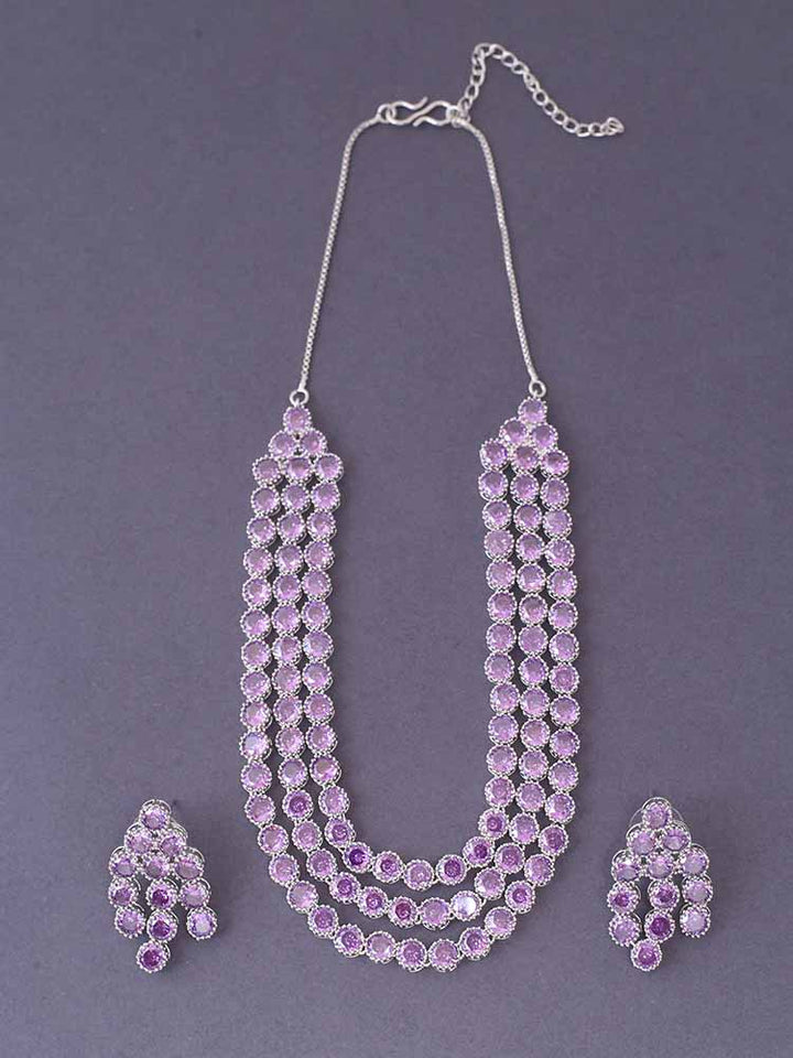 Purple Chantelle Zirconia Jewellery Set