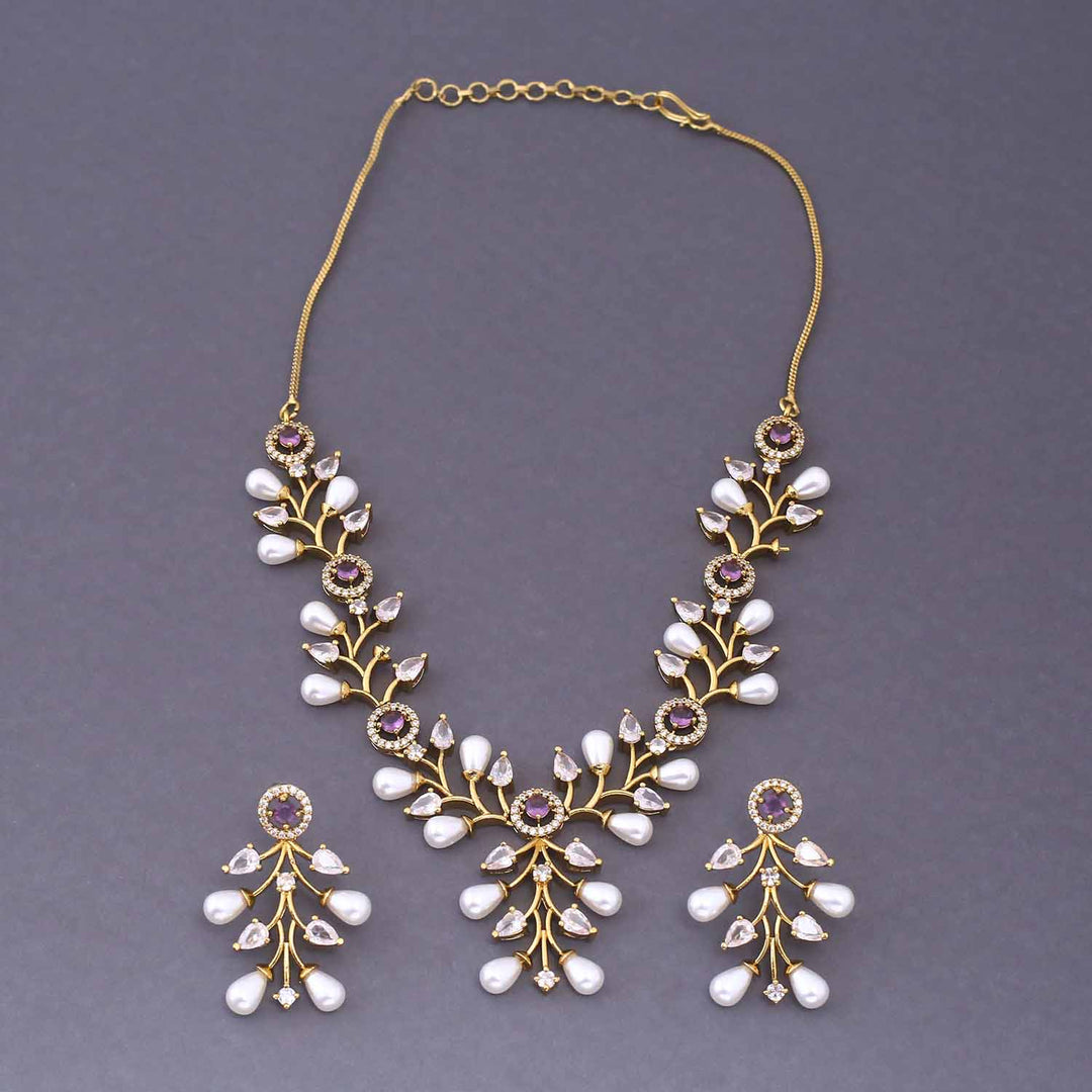 Purple Charvi Victorian Jewellery Set - New Arrival