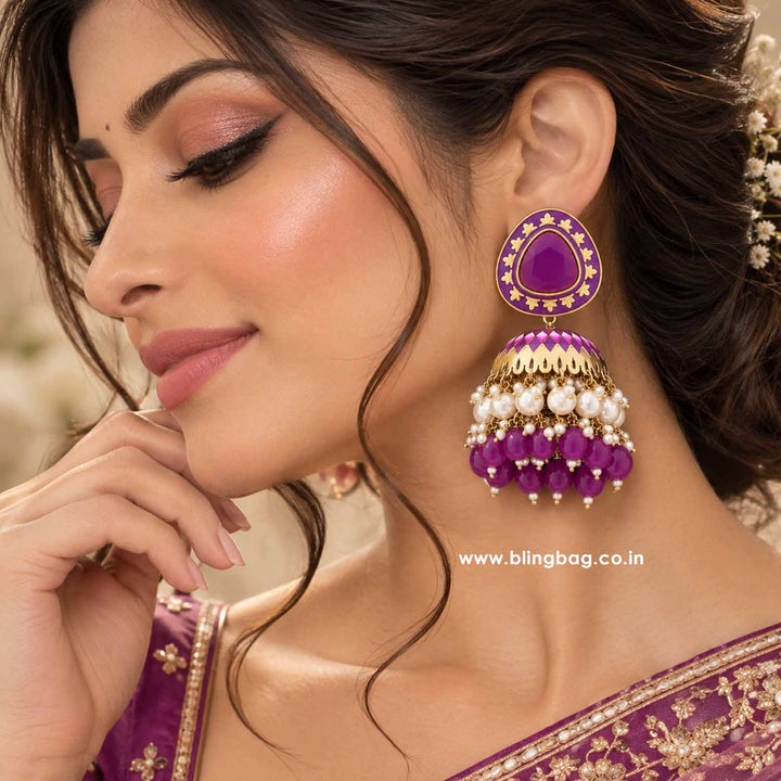 Purple Chetaki Jhumkis