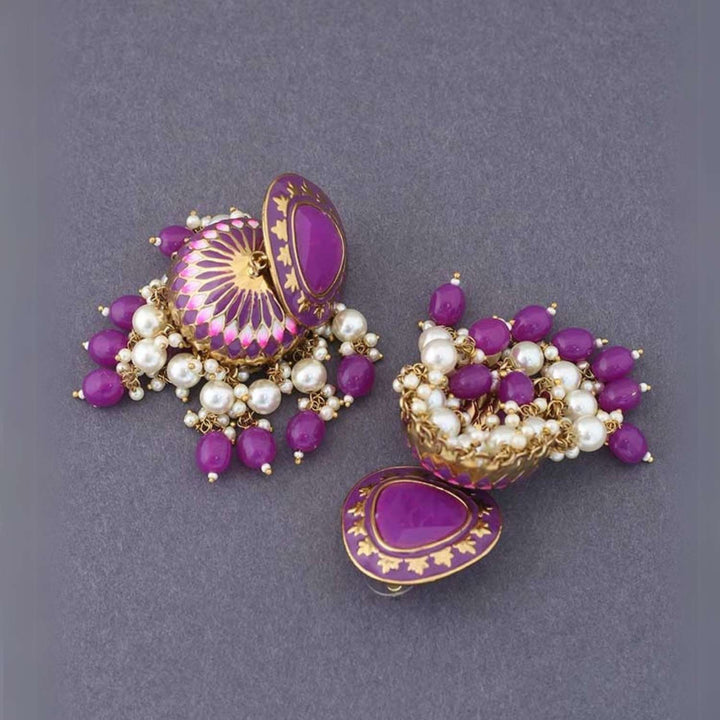 Purple Chetaki Jhumkis