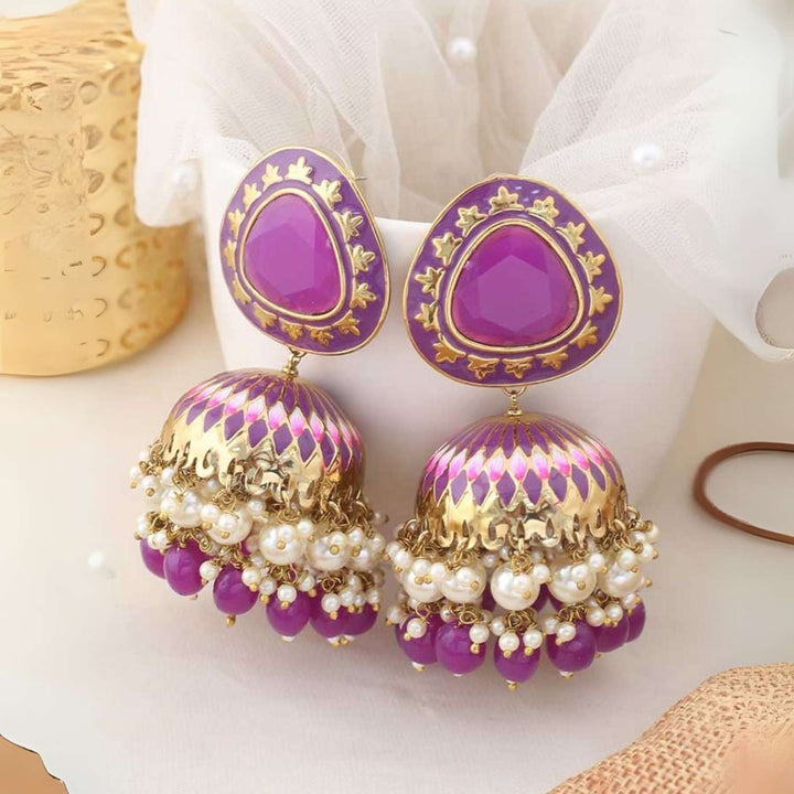 Purple Chetaki Jhumkis