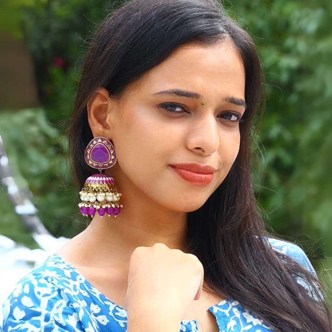 Purple Chetaki Jhumkis
