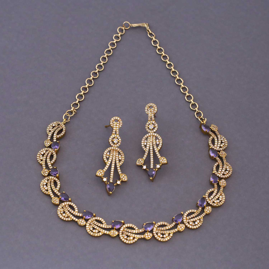 Purple Clare Victorian Jewellery Set - New Arrival