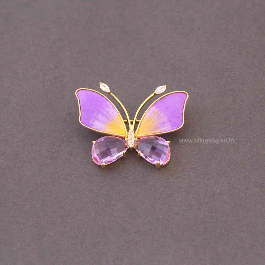 Purple Crystal Flutter Brooch